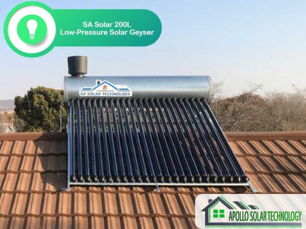 SA Solar 200L Low-Pressure Solar Geyser